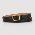 Ceinture Élise — Cuir noir & boucle dorée